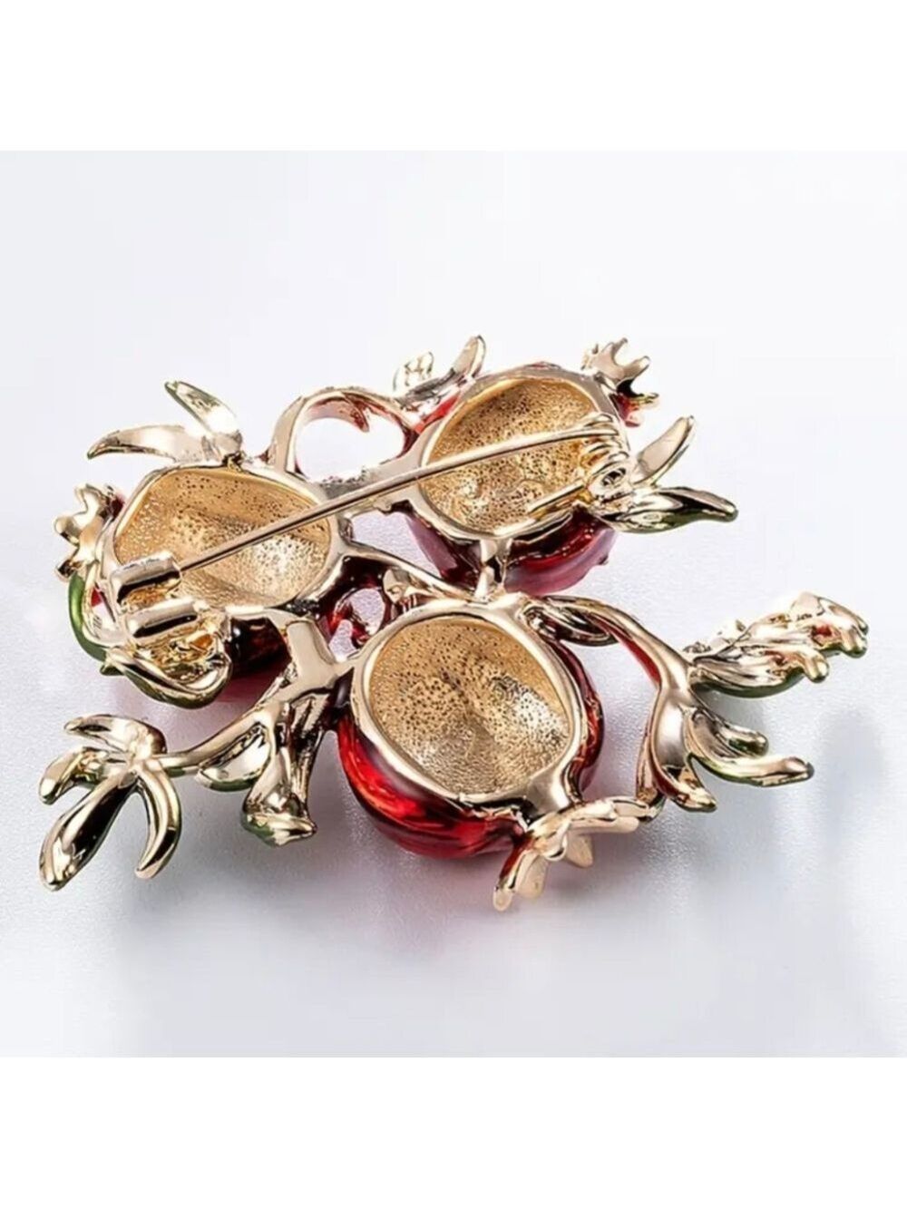 🍯🍏Brooch--Elegant Red Pomegranate🍎🍯 - Picture 2 of 5